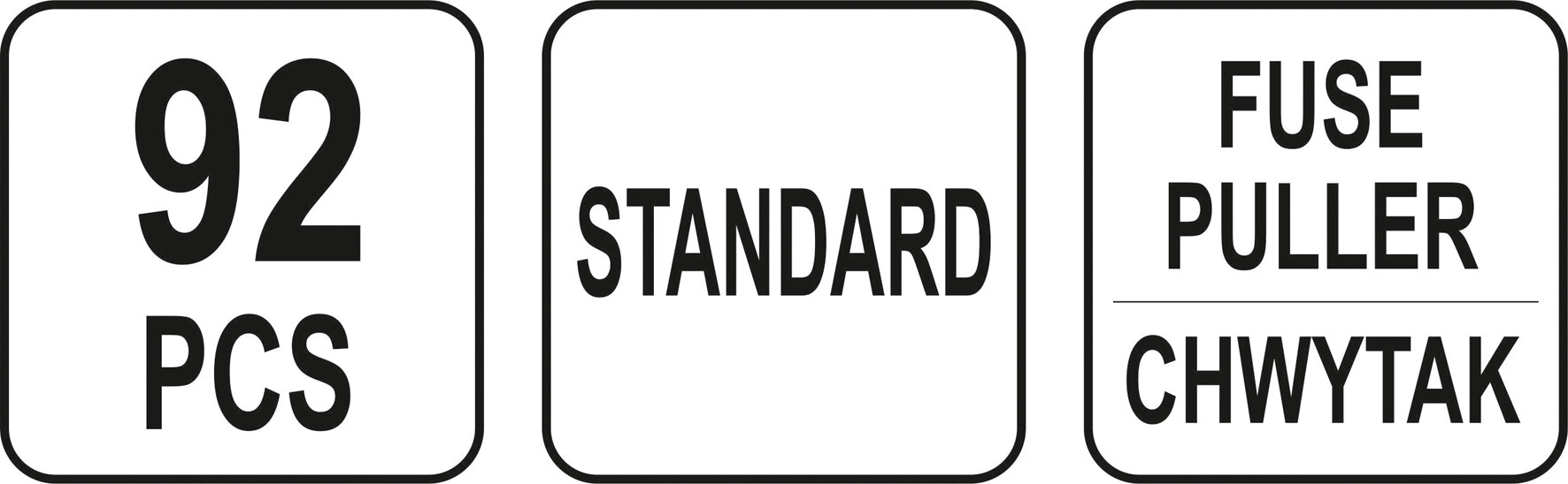 Set van 92 standaard bladzekeringen
