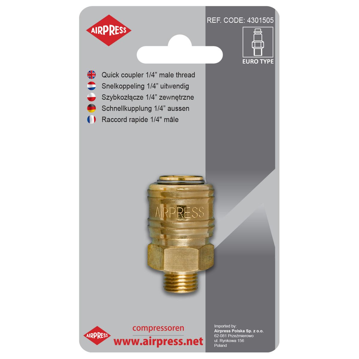 Rychlospojka s 1/4'' vnějším závitem