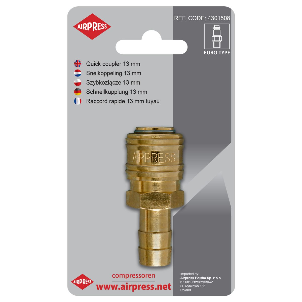 Rychlospojka s výstupem hadice 13 mm