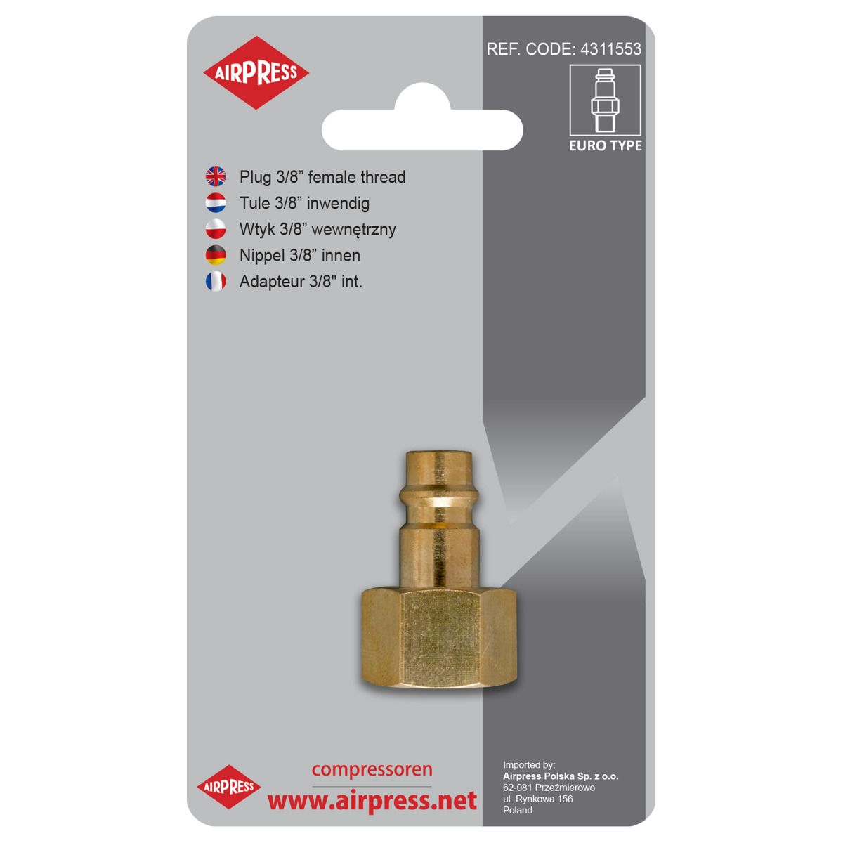 Quick Coupler Plug With 3/8'' Female Thread