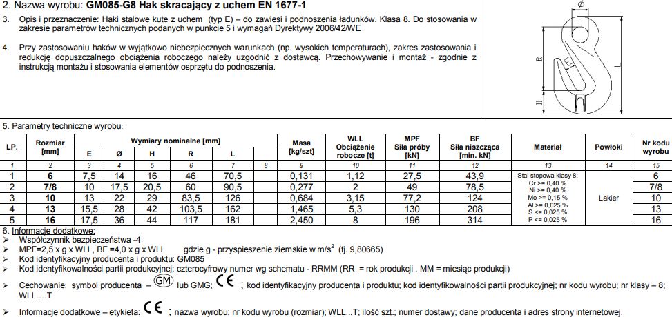 Rövidítő horog szemmel 6mm Wll1.12t G8 En1677-1
