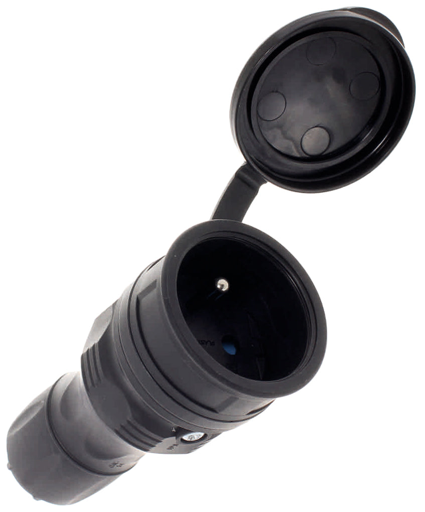Gumis Socket 2p+z 16a Extrem Ip54 Fekete