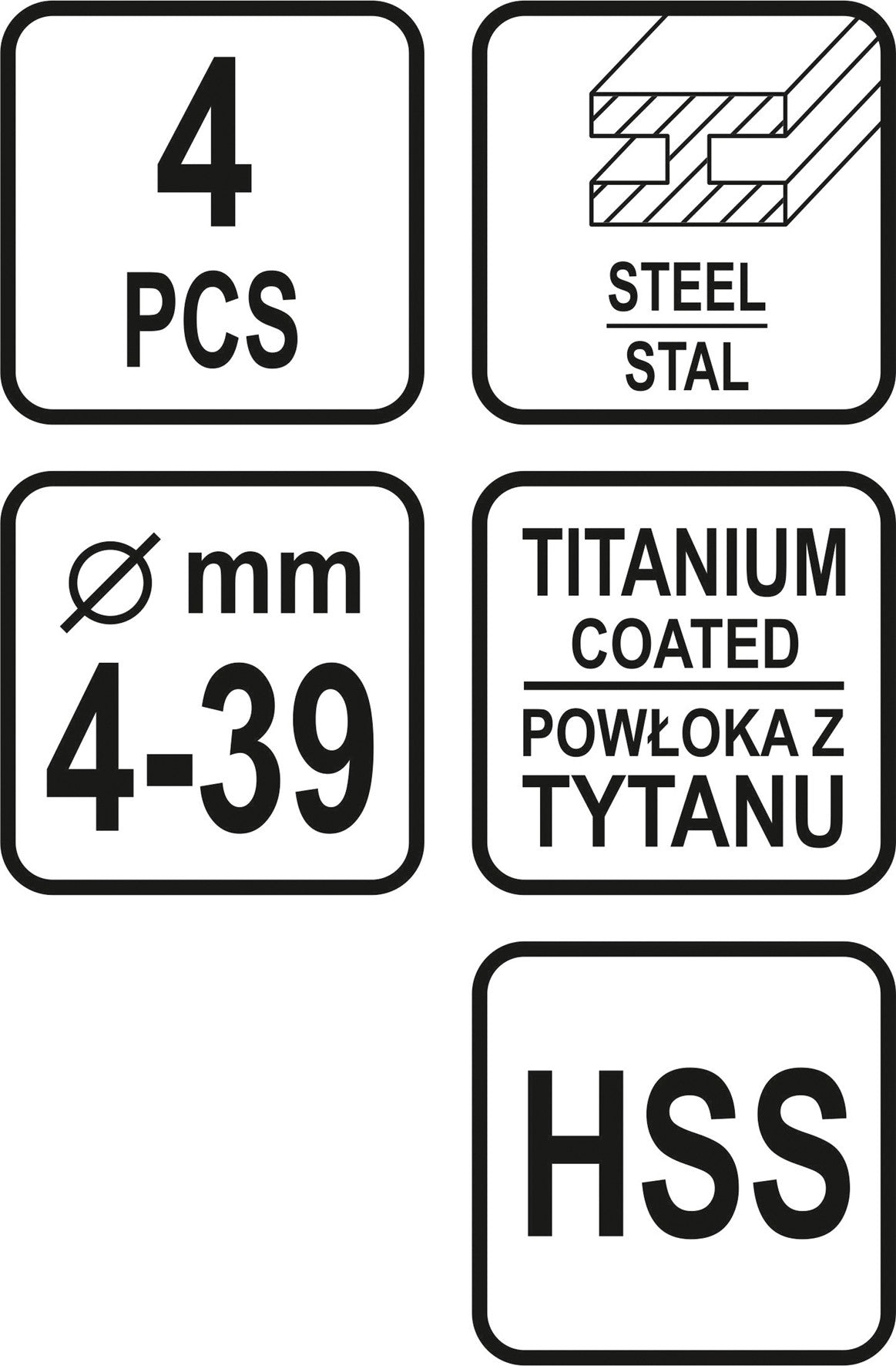 Set van 4 stappenboren