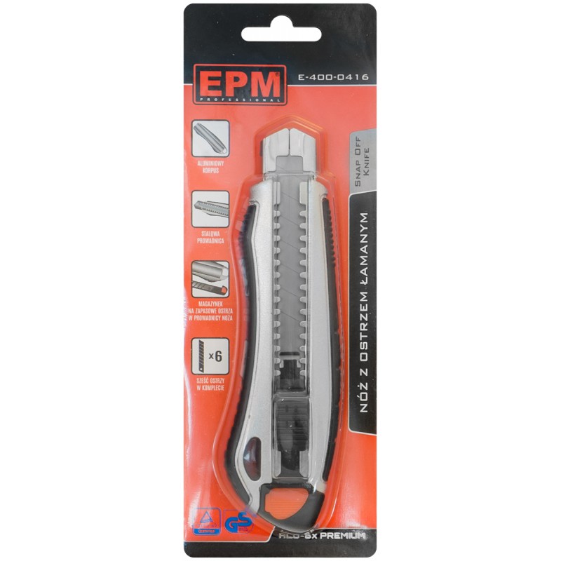 Knife Snap-off Blade Knife Alu-6x Premium 18mm + 6 Blades