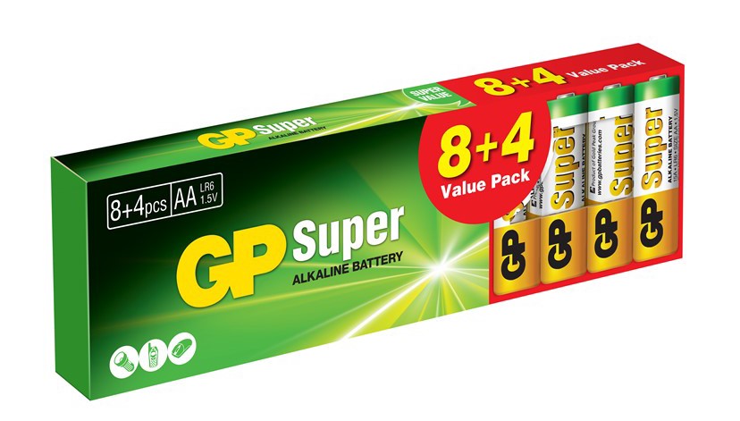 Super Alkaline Batteri Aa Lr6 1,5v 12 St