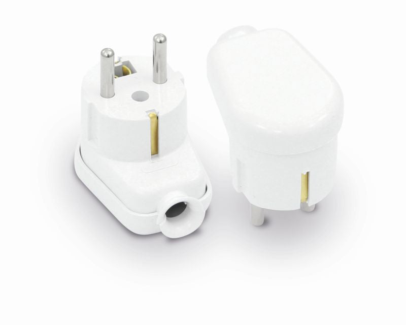 Enchufe Uni-schuko Angulado 2p+z 16a 250v Blanco