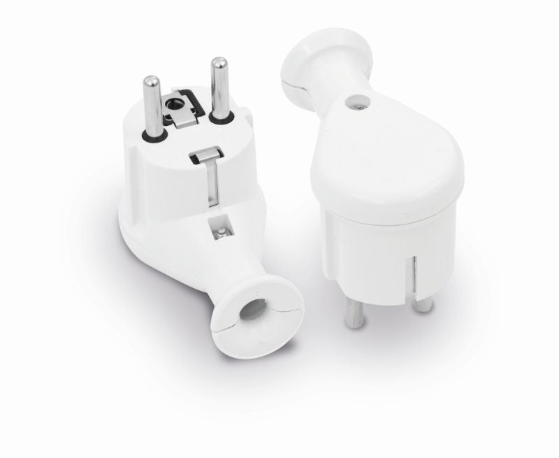 Uni-schuko Zástrčka uhlová 2p+z 16a 250v Biela