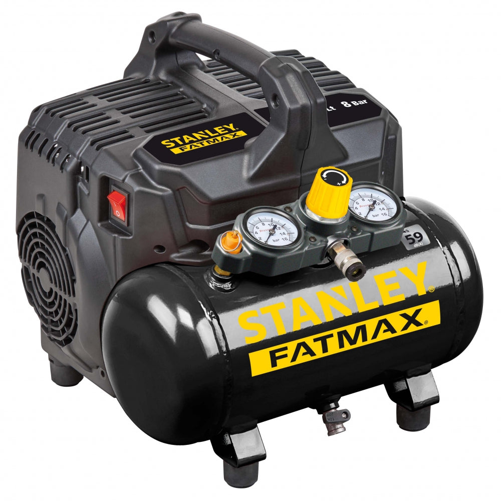 Compressor Isento de Óleo 6l 8 Bar Silenciado Fatmax