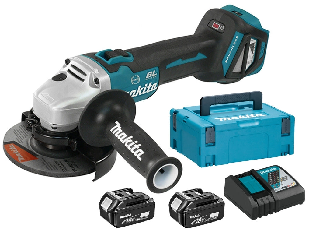 Amoladora Angular Inalámbrica Makpa 125mm Bldc 18v 2*5.0ah