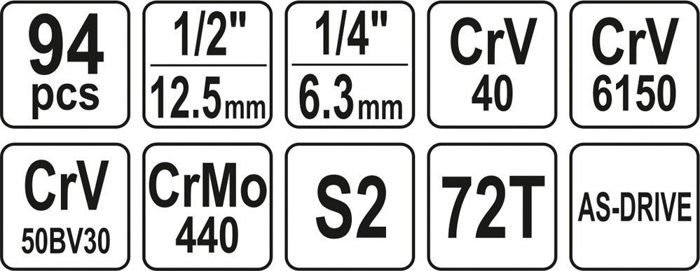 1/2'' Tacar Uirlis 94 Píosa L