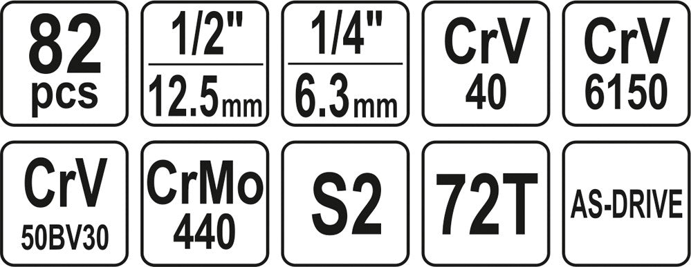 1/2'' Tacar Uirlis 82 Píosa L