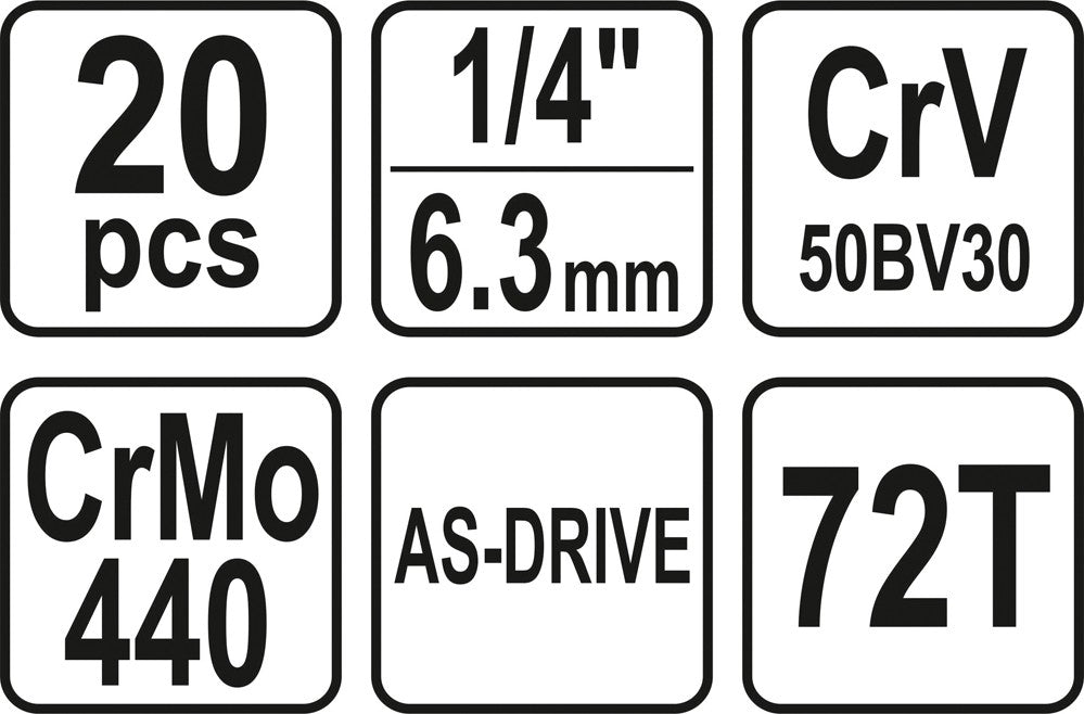 Kit Herramientas 1/4'' 20 Piezas Xs
