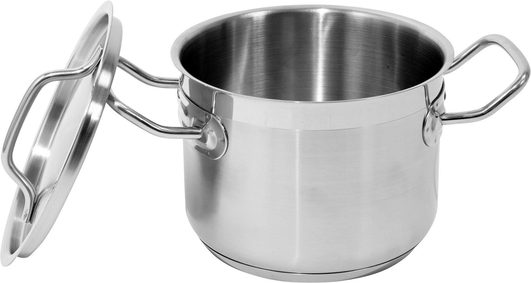 Pentola Alta Con Coperchio In Acciaio Inox 16x12 Cm