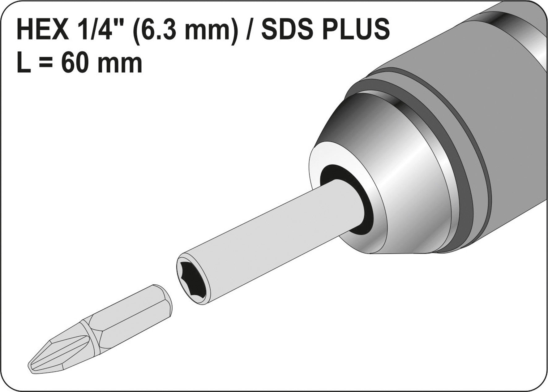 Sds Plus Adapter For 1/4 Bits