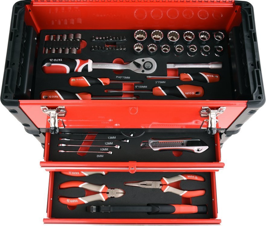 3-piece Tool Trolley With Tools