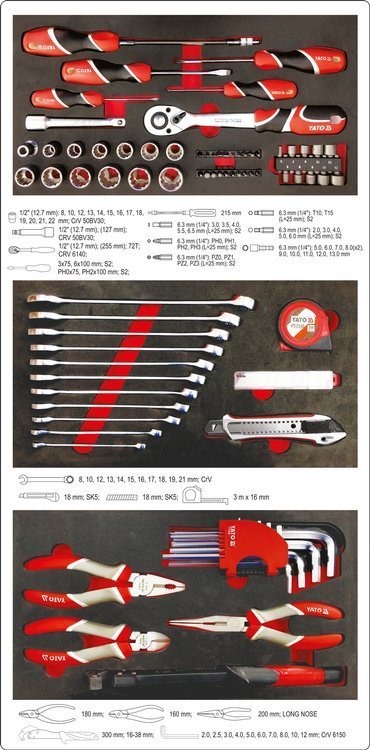 3-piece Tool Trolley With Tools