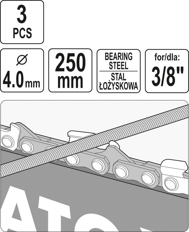 Lima a catena tonda 4.0mm 3 Pz.