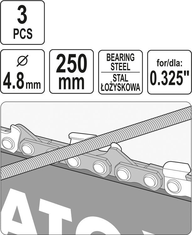 Rund Kedjefil 4,8mm 3 St.