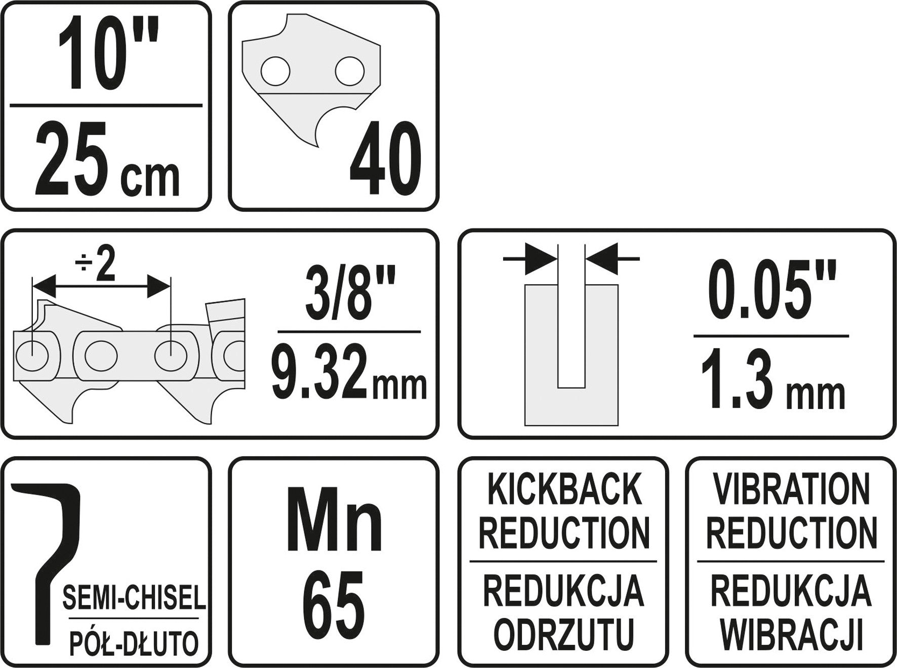 Lanț de ferăstrău 10'' 3.8''