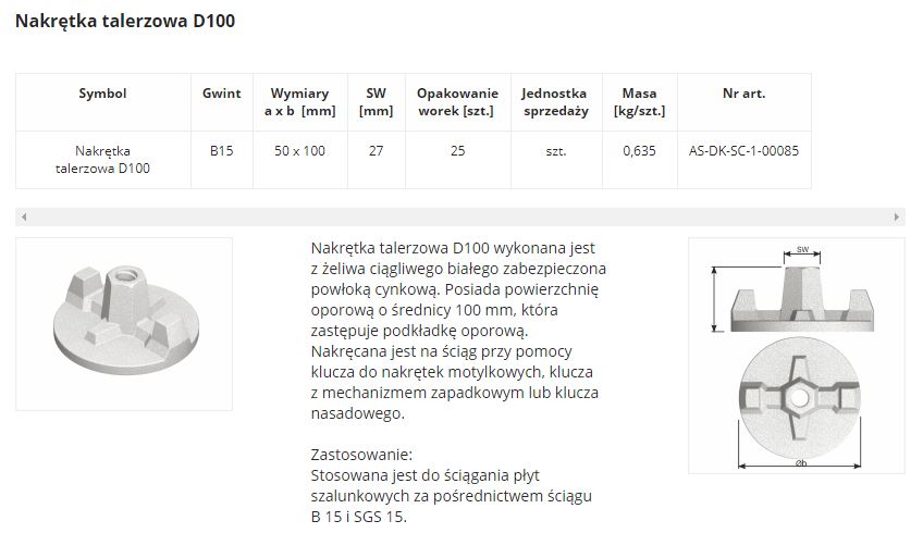 D100 Disc Nut