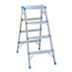 Scala Bifacciale In Alluminio 90 Cm 3 Gradini + Pedana