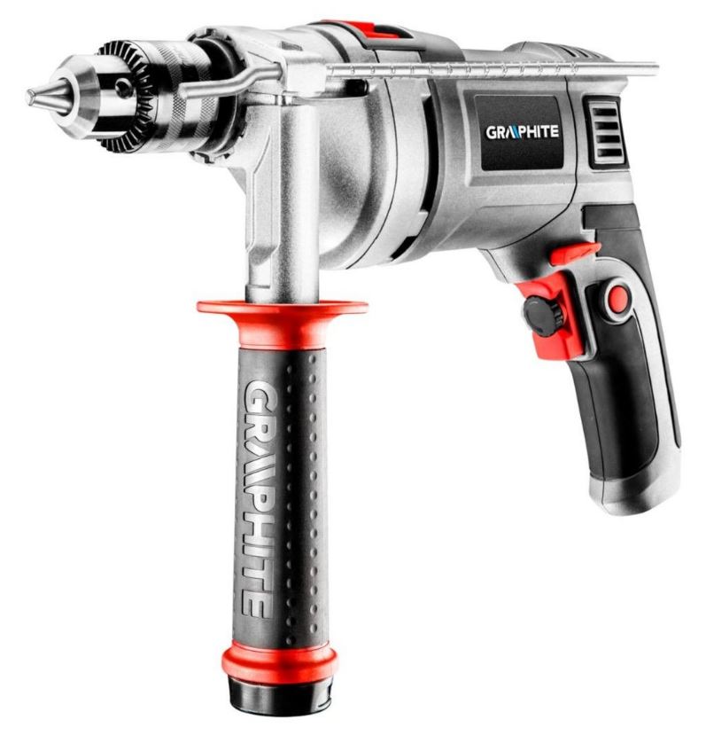 Taladro de impacto de 850 W, portabrocas con llave de 13 mm, velocidad 0-3000