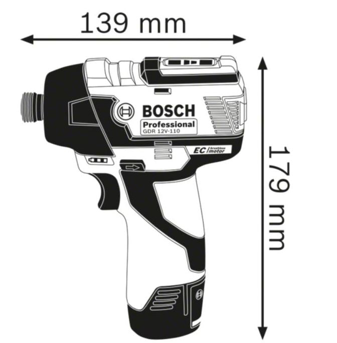 Akkus ütvecsavarozó 1/4'' Gdr 12v-110 2*3.0ah
