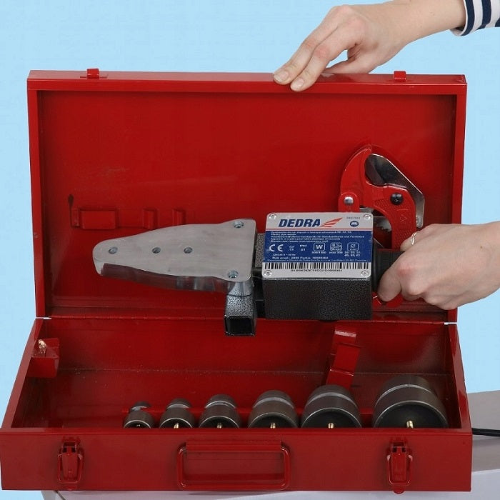 Rohrschweißgerät 800/1500 W, 7-teiliges Metallgehäuse.