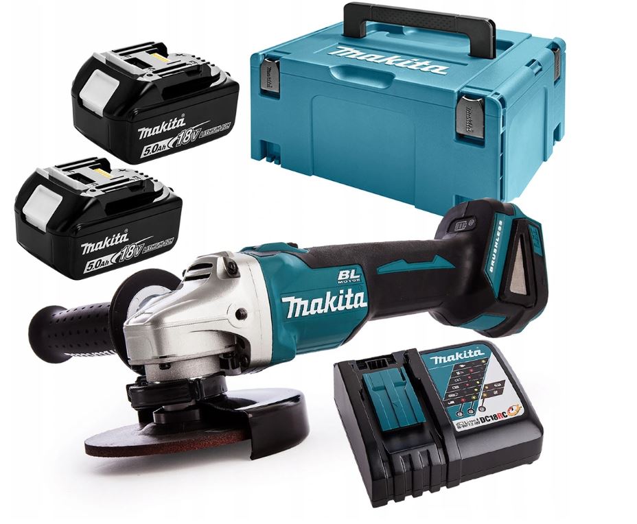 Cordless Angle Grinder 125mm 18v 2*5.0ah Li-lo Makp