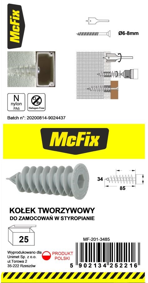 Isolierbefestigungsdollar 34*85mm Nylon