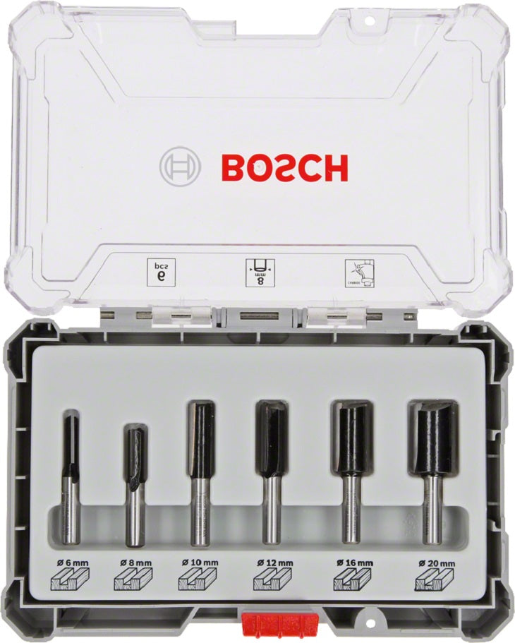 6-delade fräsbitar Set 8mm handtag