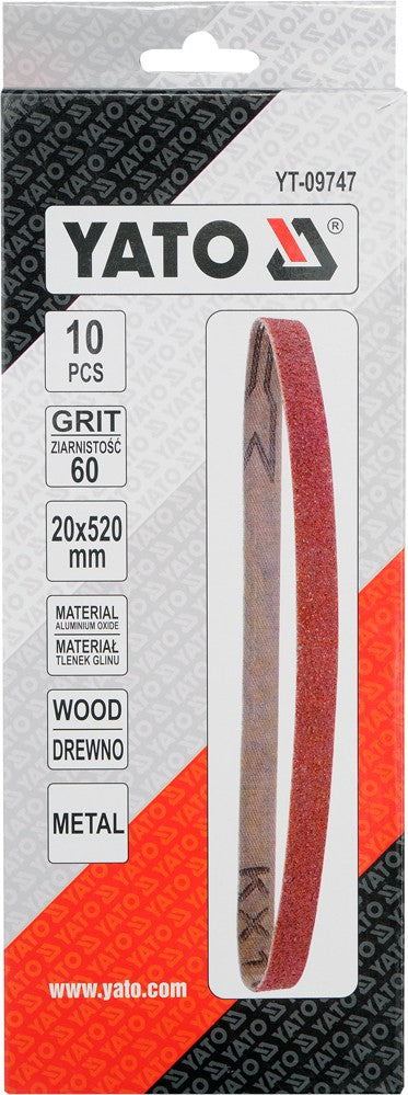 Endless Abrasive Belt 10 Pcs P60 20*520mm