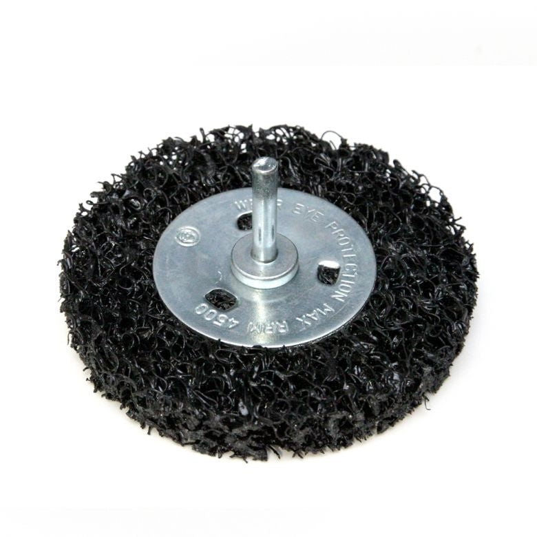 100mm netkaný brusný kotouč se stopkou