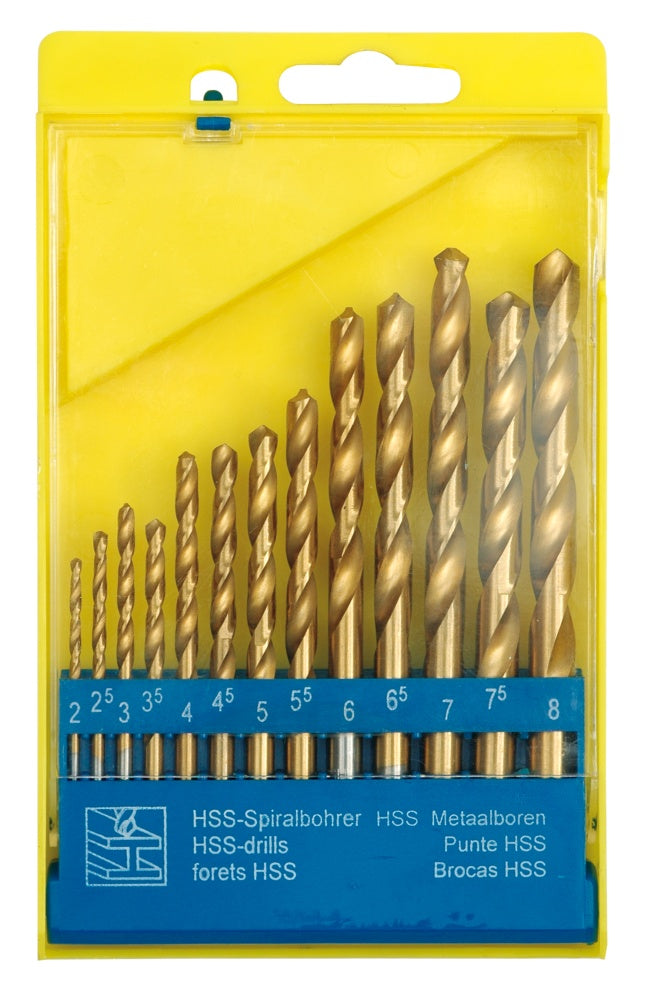 Titanium Drill Set For Metal 2.0-8.0mm 13 Pcs.