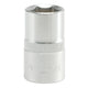 Kort sockel 6-punkts krom 1/2'' 15mm