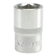 Krátka zásuvka 6-bodová chrómová 1/2'' 18mm