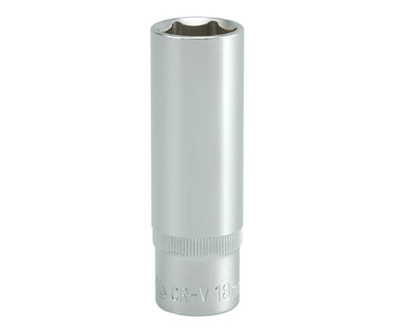 Long Socket 6-point Chrome 1/2'' 18mm