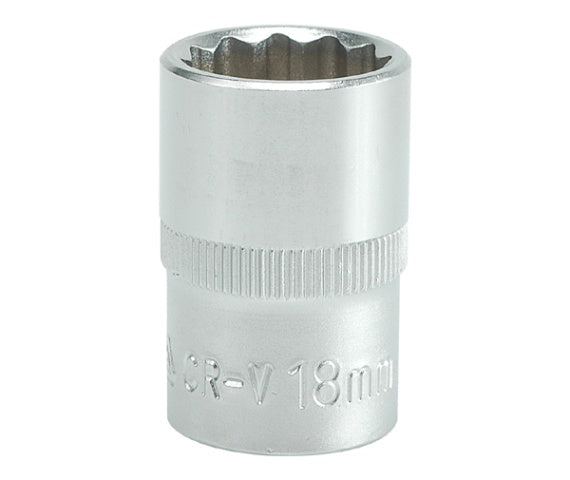 Short 12-point Socket Chrome 1/2'' 19mm