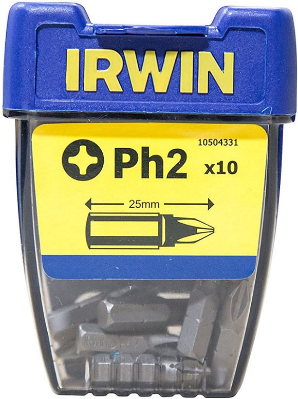 Screwdriver Bit Phillips Tip 1/4' 25mm 10 Pcs Ph2
