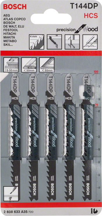 Lame de scie sauteuse T144dp 5 pièces.