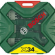 Set de burghie și burghie X-line clasic de 34 de piese