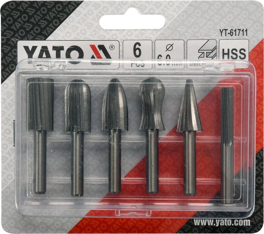 Skaftskärare för metall Fi 6mm 6 st.