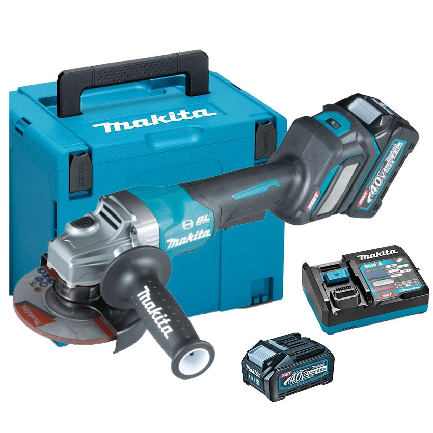 Cordless Angle Grinder 125mm 40v Xgt 2*4.0ah Makpac