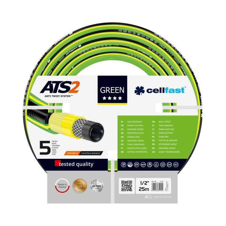 Green Ats Garden Hose 1/2 25mb