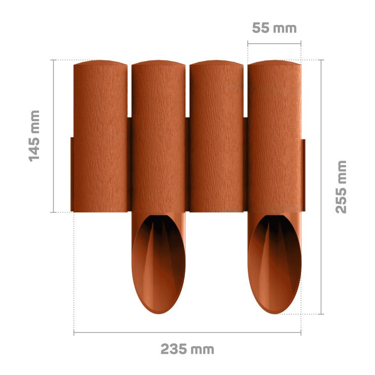 Gartenpalisade Standard 14,5 cm x 2,3 MB Ziegel