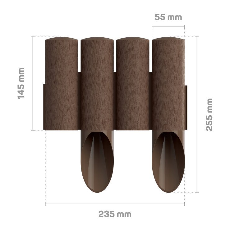 Zahradní palisáda Standard 14,5cm*2,3mb Hnědá