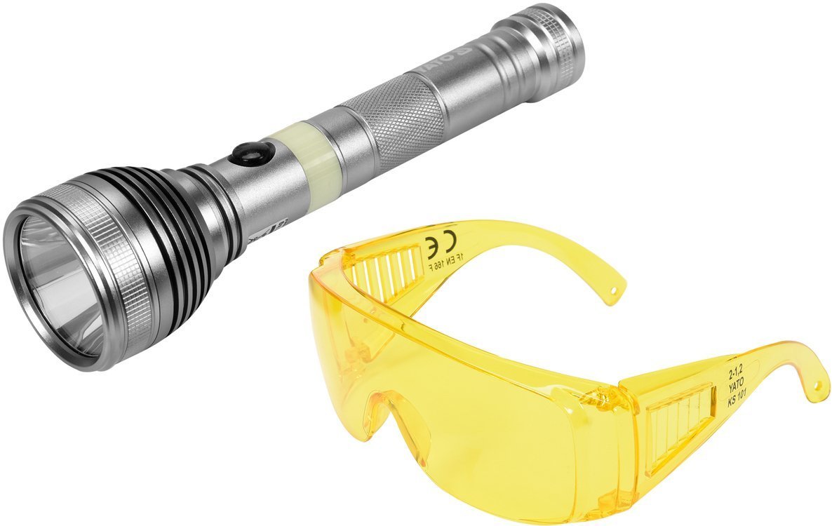 Conjunto De Linterna Uv Recargable 3w + Gafas