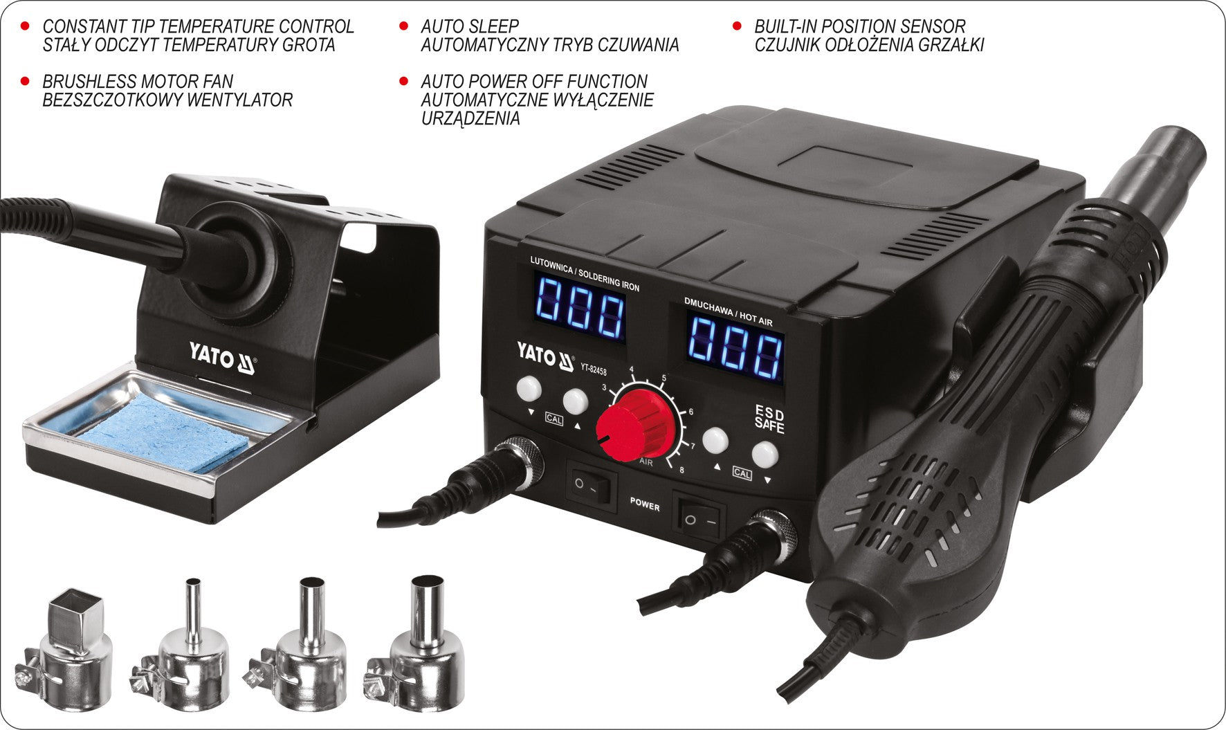 Digital Soldering Station 75w Hot Air Display
