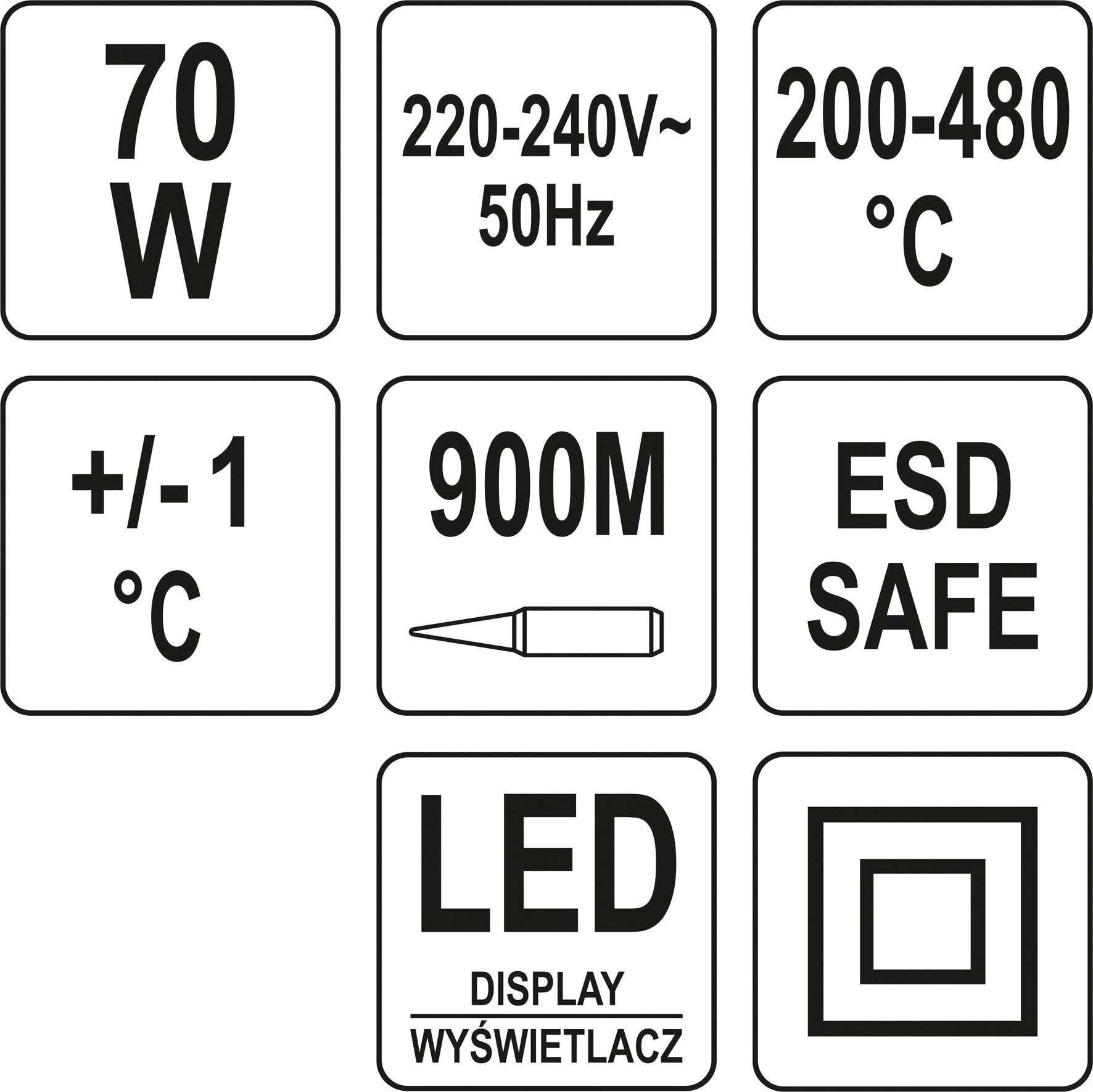 Digital lödstation 70w spetstyp display