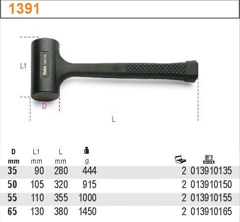 Gummibelagt Rebellionless Hammer 35 Mm